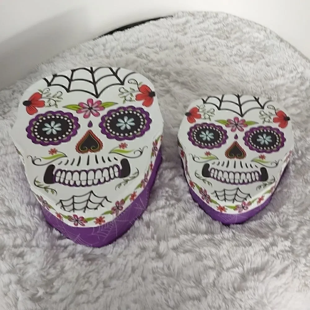 Two New Day of the Dead Decorative Skull Boxes